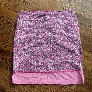 LunaChix Vintage Cotton Floral Pink Skirt Size 7/8